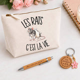 Coffret Cadeau Les rats c'est la vie – Trousse, stylo bambou et porte-clés