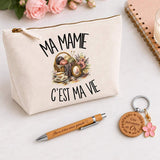 Coffret Cadeau Ma mamie c'est ma vie – Trousse, stylo bambou et porte-clés