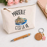 Coffret Cadeau Marseille c'est la vie – Trousse, stylo bambou et porte-clés