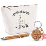 Coffret Cadeau Mon Berger Blanc Suisse c'est ma vie – Trousse, stylo bambou et porte-clés