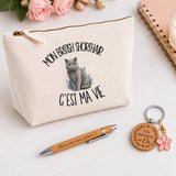 Coffret Cadeau Mon British Shorthair c'est ma vie – Trousse, stylo bambou et porte-clés