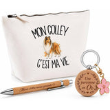 Coffret Cadeau Mon Colley c'est ma vie – Trousse, stylo bambou et porte-clés