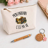 Coffret Cadeau Mon parrain c'est ma vie – Trousse, stylo bambou et porte-clés