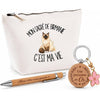 Coffret Cadeau Mon Sacré de Birmanie c'est ma vie – Trousse, stylo bambou et porte-clés