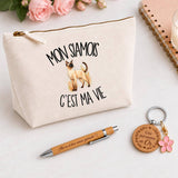 Coffret Cadeau Mon Siamois c'est ma vie – Trousse, stylo bambou et porte-clés