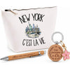 Coffret Cadeau New York c'est la vie – Trousse, stylo bambou et porte-clés
