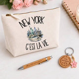 Coffret Cadeau New York c'est la vie – Trousse, stylo bambou et porte-clés