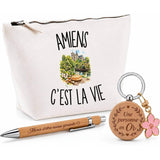 Coffret Cadeau Amiens c’est la vie – Trousse, stylo bambou et porte-clés