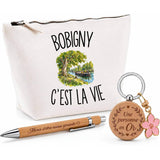 Coffret Cadeau Bobigny c’est la vie – Trousse, stylo bambou et porte-clés