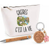 Coffret Cadeau Castres c’est la vie – Trousse, stylo bambou et porte-clés