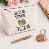 Coffret Cadeau Châlons-en-Champagne c’est la vie – Trousse, stylo bambou et porte-clés