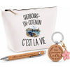Coffret Cadeau Cherbourg-en-Cotentin c’est la vie – Trousse, stylo bambou et porte-clés