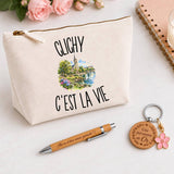 Coffret Cadeau Clichy c’est la vie – Trousse, stylo bambou et porte-clés