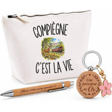 Coffret Cadeau Compiègne c’est la vie – Trousse, stylo bambou et porte-clés