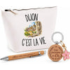 Coffret Cadeau Dijon c’est la vie – Trousse, stylo bambou et porte-clés