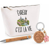 Coffret Cadeau Évreux c’est la vie – Trousse, stylo bambou et porte-clés