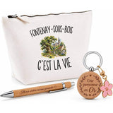 Coffret Cadeau Fontenay-sous-Bois c’est la vie – Trousse, stylo bambou et porte-clés