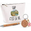Coffret Cadeau Gap c’est la vie – Trousse, stylo bambou et porte-clés