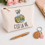 Coffret Cadeau Gap c’est la vie – Trousse, stylo bambou et porte-clés