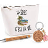 Coffret Cadeau Hyères c’est la vie – Trousse, stylo bambou et porte-clés