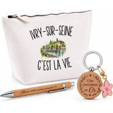 Coffret Cadeau Ivry-sur-Seine c’est la vie – Trousse, stylo bambou et porte-clés