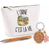 Coffret Cadeau L’Orne c’est la vie – Trousse, stylo bambou et porte-clés