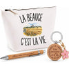 Coffret Cadeau La Beauce c’est la vie – Trousse, stylo bambou et porte-clés