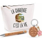 Coffret Cadeau La Charente c’est la vie – Trousse, stylo bambou et porte-clés