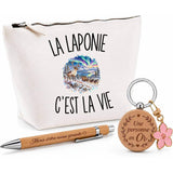 Coffret Cadeau La Laponie c’est la vie – Trousse, stylo bambou et porte-clés