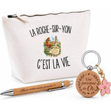 Coffret Cadeau La Roche-sur-Yon c’est la vie – Trousse, stylo bambou et porte-clés
