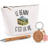 Coffret Cadeau Le Béarn c’est la vie – Trousse, stylo bambou et porte-clés