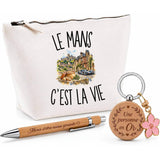 Coffret Cadeau Le Mans c’est la vie – Trousse, stylo bambou et porte-clés
