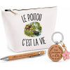 Coffret Cadeau Le Poitou c’est la vie – Trousse, stylo bambou et porte-clés