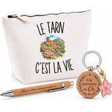 Coffret Cadeau Le Tarn c’est la vie – Trousse, stylo bambou et porte-clés