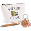 Coffret Cadeau Le Val de Loire c’est la vie – Trousse, stylo bambou et porte-clés