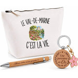Coffret Cadeau Le Val-de-Marne c’est la vie – Trousse, stylo bambou et porte-clés
