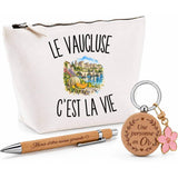 Coffret Cadeau Le Vaucluse c’est la vie – Trousse, stylo bambou et porte-clés