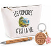 Coffret Cadeau Les Comores c’est la vie – Trousse, stylo bambou et porte-clés