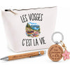 Coffret Cadeau Les Vosges c’est la vie – Trousse, stylo bambou et porte-clés