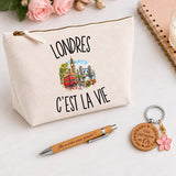 Coffret Cadeau Londres c’est la vie – Trousse, stylo bambou et porte-clés
