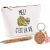 Coffret Cadeau Metz c’est la vie – Trousse, stylo bambou et porte-clés