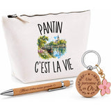 Coffret Cadeau Pantin c’est la vie – Trousse, stylo bambou et porte-clés