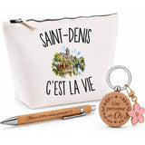 Coffret Cadeau Saint-Denis c’est la vie – Trousse, stylo bambou et porte-clés