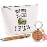 Coffret Cadeau Saint-Maur-des-Fossés c’est la vie – Trousse, stylo bambou et porte-clés