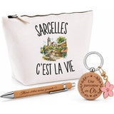 Coffret Cadeau Sarcelles c’est la vie – Trousse, stylo bambou et porte-clés