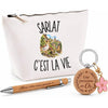 Coffret Cadeau Sarlat c’est la vie – Trousse, stylo bambou et porte-clés