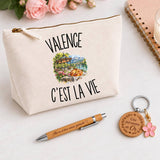 Coffret Cadeau Valence c’est la vie – Trousse, stylo bambou et porte-clés
