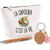 Coffret Cadeau La Capoeira c’est la vie – Trousse, stylo bambou et porte-clés