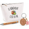 Coffret Cadeau Le Bénévolat c’est la vie – Trousse, stylo bambou et porte-clés