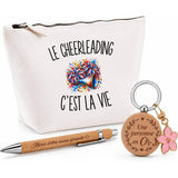 Coffret Cadeau Le Cheerleading c’est la vie – Trousse, stylo bambou et porte-clés